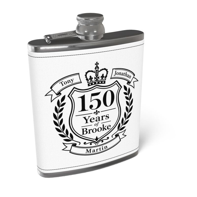 Personalised Leather Wrapped Hip Flask