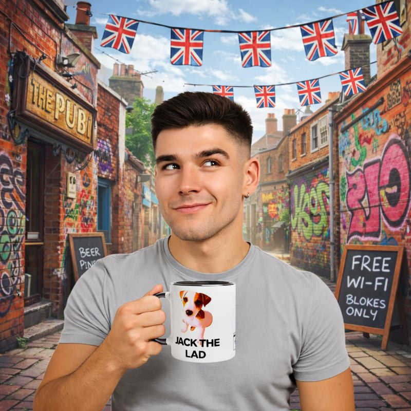 Personalised Jack The Lad - White 11oz Ceramic Mug with Color Inside